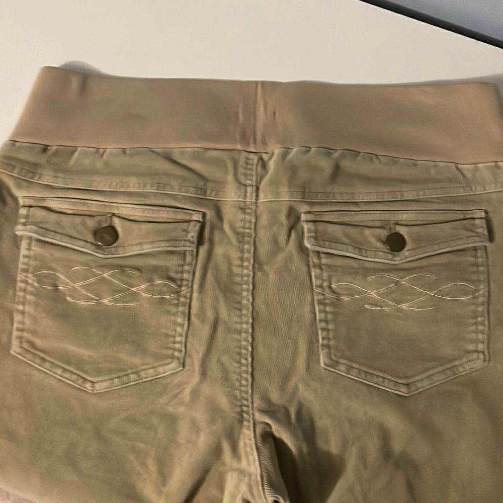 Duo Maternity Large Stretch Tan Corduroy Pants